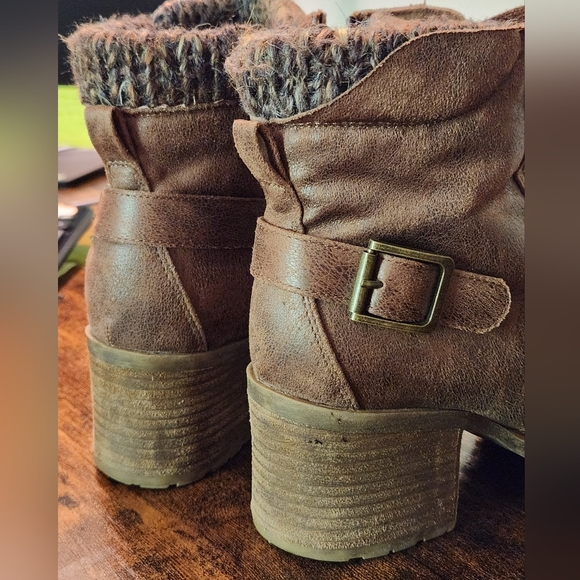 Carlos Santana Brown Lace up Moto Combat Boots Women's 7M - Picture 8 of 11